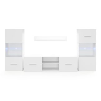 Wohnwand WIKTOR weiss hochglanz