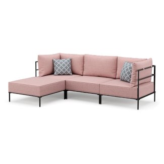 Ecksofa ETHAN 3-Sitzer rosa