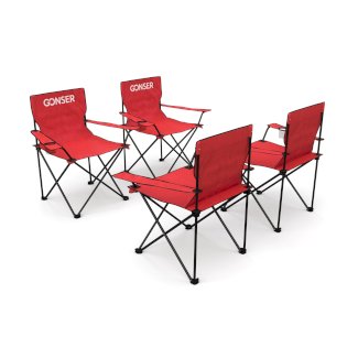 Campingstuhl 4er Set rot