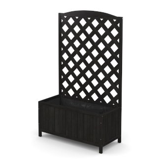 Rankgitter mit Blumenkasten schwarz