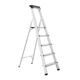 Stehleiter 5 Stufen silber/schwarz