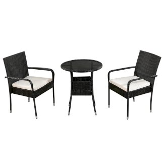 Gartenset Rattan FLORIDA schwarz