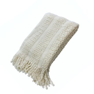 Kuscheldecke DREW 130 x 170 cm weiss