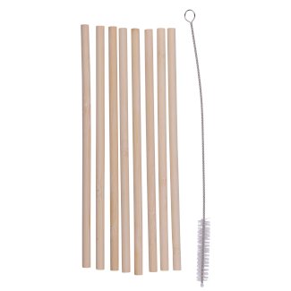 Strohhalm Bambus Set 9-teilig