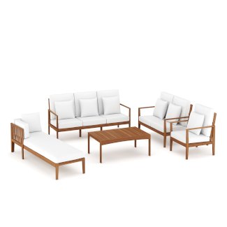 Lounge Holz PADUA natur/creme