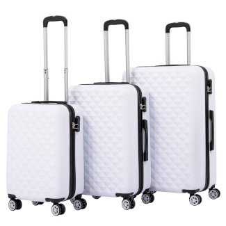Reisekoffer Hartschalenkoffer AMY 3er Set weiss