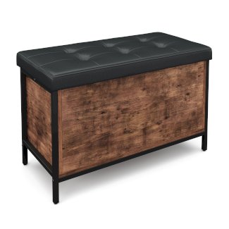 Truhe Leder Vintage BONITA 80 x 50 x 40 cm