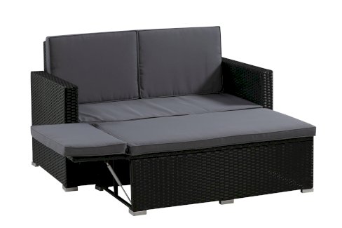 Gartenmöbel Set MONTEREY schwarz/anthrazit