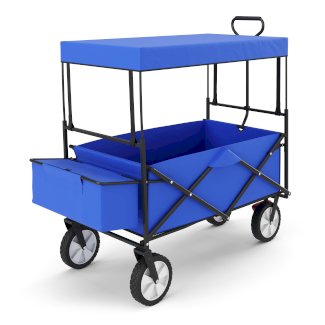 Bollerwagen faltbar mit Dach TOMMY blau