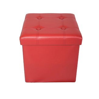 Sitzwürfel Leder BEN rot