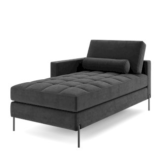 Recamiere Samt MALEA anthrazit