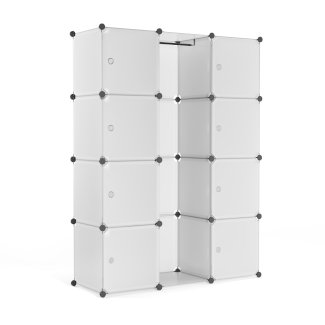Kleiderschrank Steckregal transparent 12 Boxen