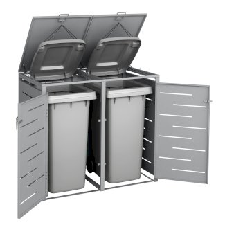 Mülltonnenbox 480L silber