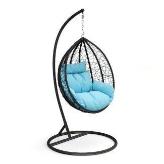 Hängesessel mit Gestell PANAMA schwarz/türkis