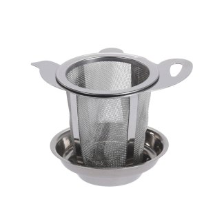 Teesieb mit Halter aus Edelstahl