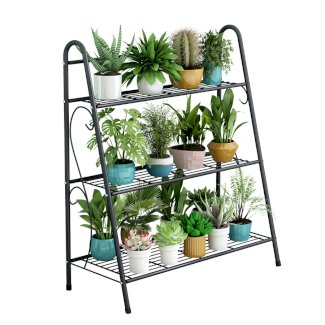 Pflanzenregal 63 x 31 x 72 cm schwarz
