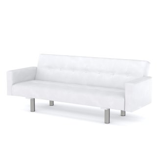 Schlafsofa Leder YALE weiss