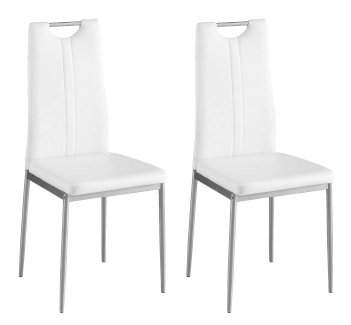 Esszimmerstuhl Leder IVO 2er Set weiss