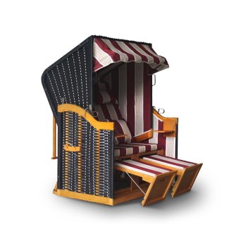 Strandkorb rot/weiss