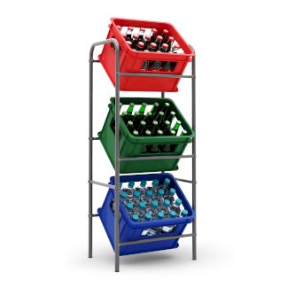 Getränkekistenregal für 3 Kisten