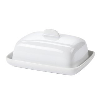 Butterdose Porzellan weiss
