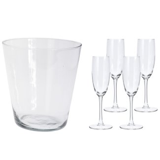Champagnerglas 4er Set mit Kühler