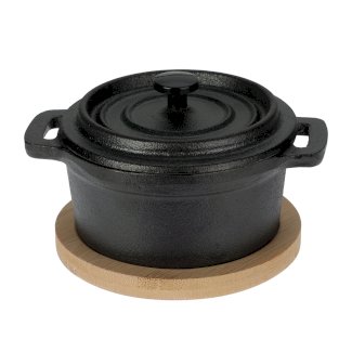 Gusseisentopf mit Brett 10 cm