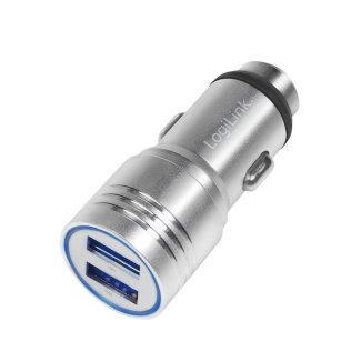 Auto Adapter mit 2 USB Ports silber