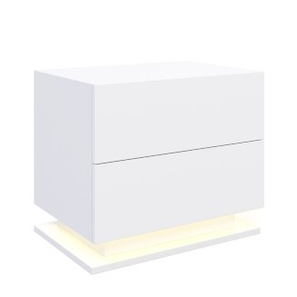 Nachttisch LED MINO mit 2 Schubladen weiss - Gratisinserat.ch