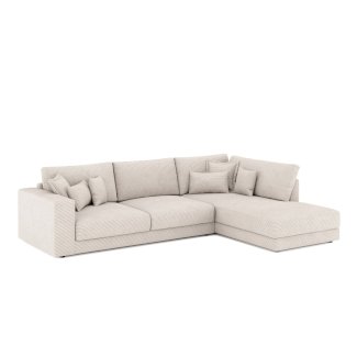 Ecksofa Cord TARJA rechts beige