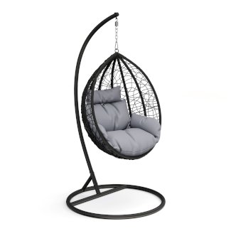 Hängesessel mit Gestell PANAMA schwarz/grau