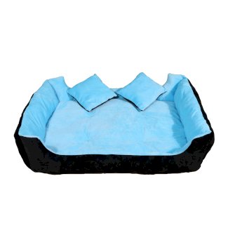 Hundebett SCHNUFFEL blau/schwarz
