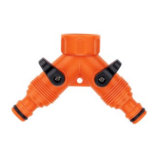 Wasserverteiler 2-Wege orange/schwarz - Gratisinserat.ch