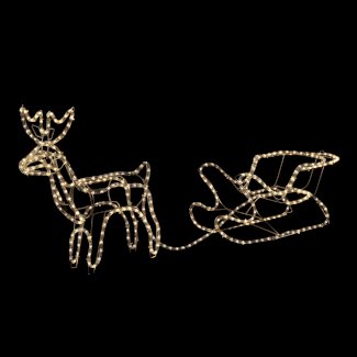 LED Rentier mit Schlitten 145 cm