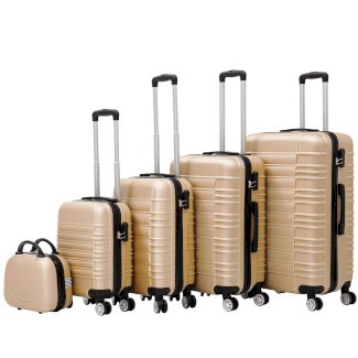 Reisekoffer Hartschalenkoffer AVA 5er Set champagner