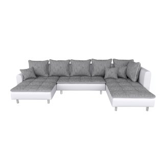 Ecksofa VEGAS grau/weiss