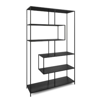 Bücherregal SEAFORD 114 x 185 cm schwarz