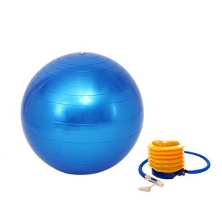 Gymnastikball 65 cm blau mit Pumpe
