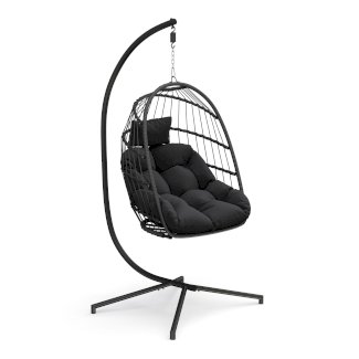 Hängesessel mit Gestell PERU schwarz/schwarz - Gratisinserat.ch