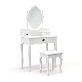 Schminktisch mit Hocker EDITH weiss