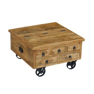 Beistelltisch Holz Vintage PITT mit Rollen