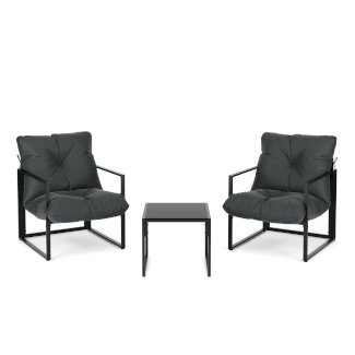 Gartenmöbel-Set DELANO anthrazit/schwarz