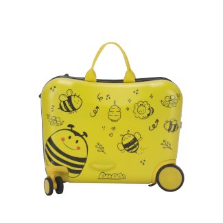 Kinderkoffer Hartschalenkoffer mit Sitzfläche Biene gelb