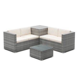 Rattanlounge SAN MARINO grau/beige