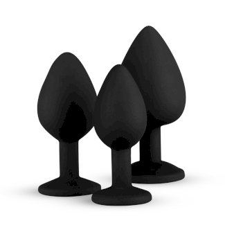 Anal Plug 3er Set aus Silikon schwarz
