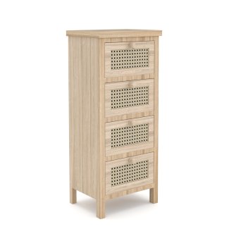 Kommode mit 4 Schubladen ALDO 34 x 78 cm natur