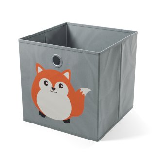 Aufbewahrungsbox Fuchs 33 x 33 cm 2er Set grau