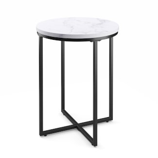 Beistelltisch ESRA rund weiss/schwarz