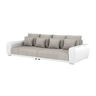 Sofa Leder SAM grau/weiss