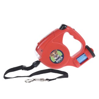 Hundeleine mit Kotbeutelhalter und Taschenlampe